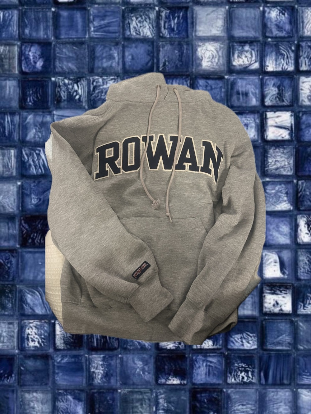 Jansport Gray Rowan Hoodie with Navy Lettering